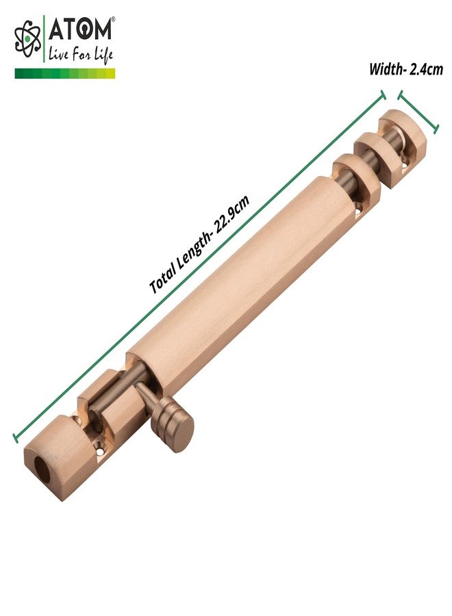 Atom 2 Pack, 8 inch Aluminum Tower Bolt | Rose Gold Finish | Home and Offices Doors and Windows Tower Bolt, TB002 - Image 3